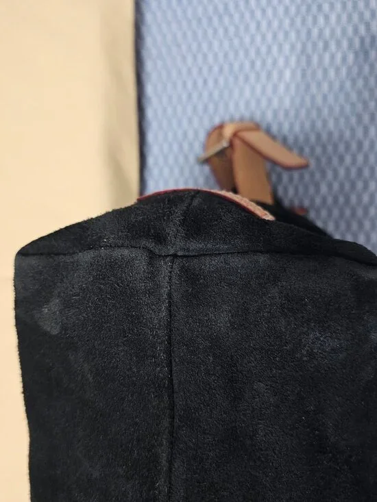 Dooney & Bourke Black Suede & Vachetta Leather Hobo Shoulder Bag - Picture 6 of 7